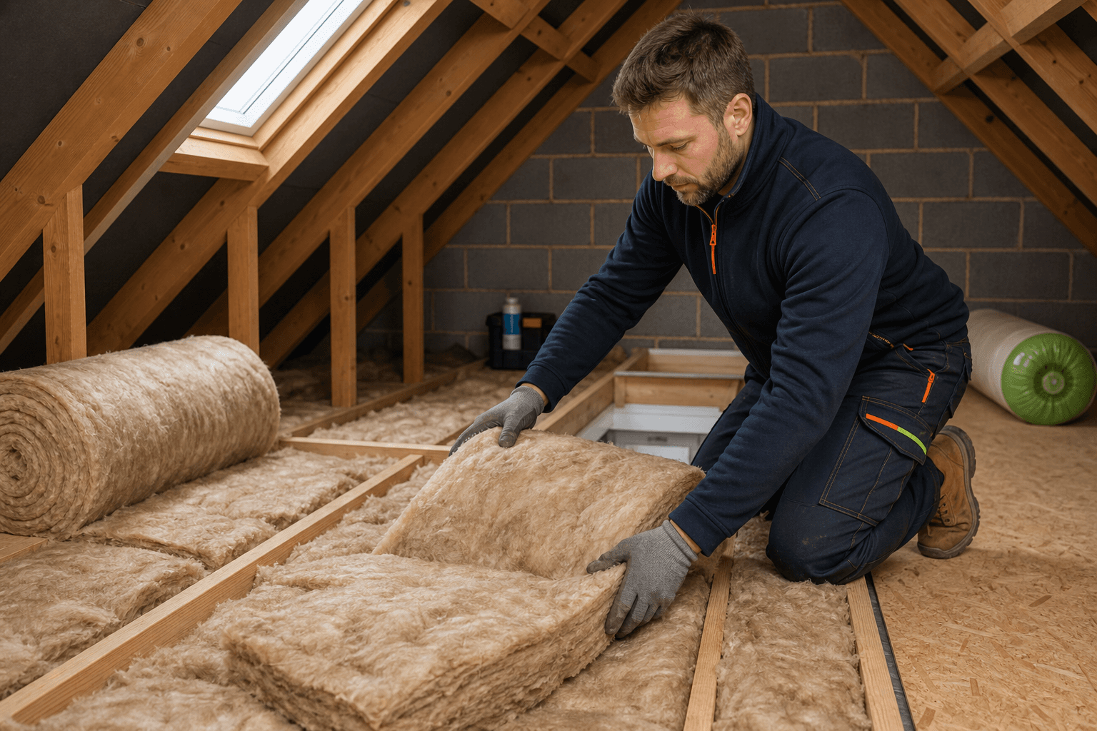 Loft insulation installation